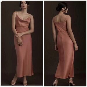 SACHIN &‎ BABI Cali Satin Cowl Neck Midi Dress Size 2